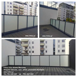 Folie na szyby balkonowe - matowa zewnetrzna na balkon